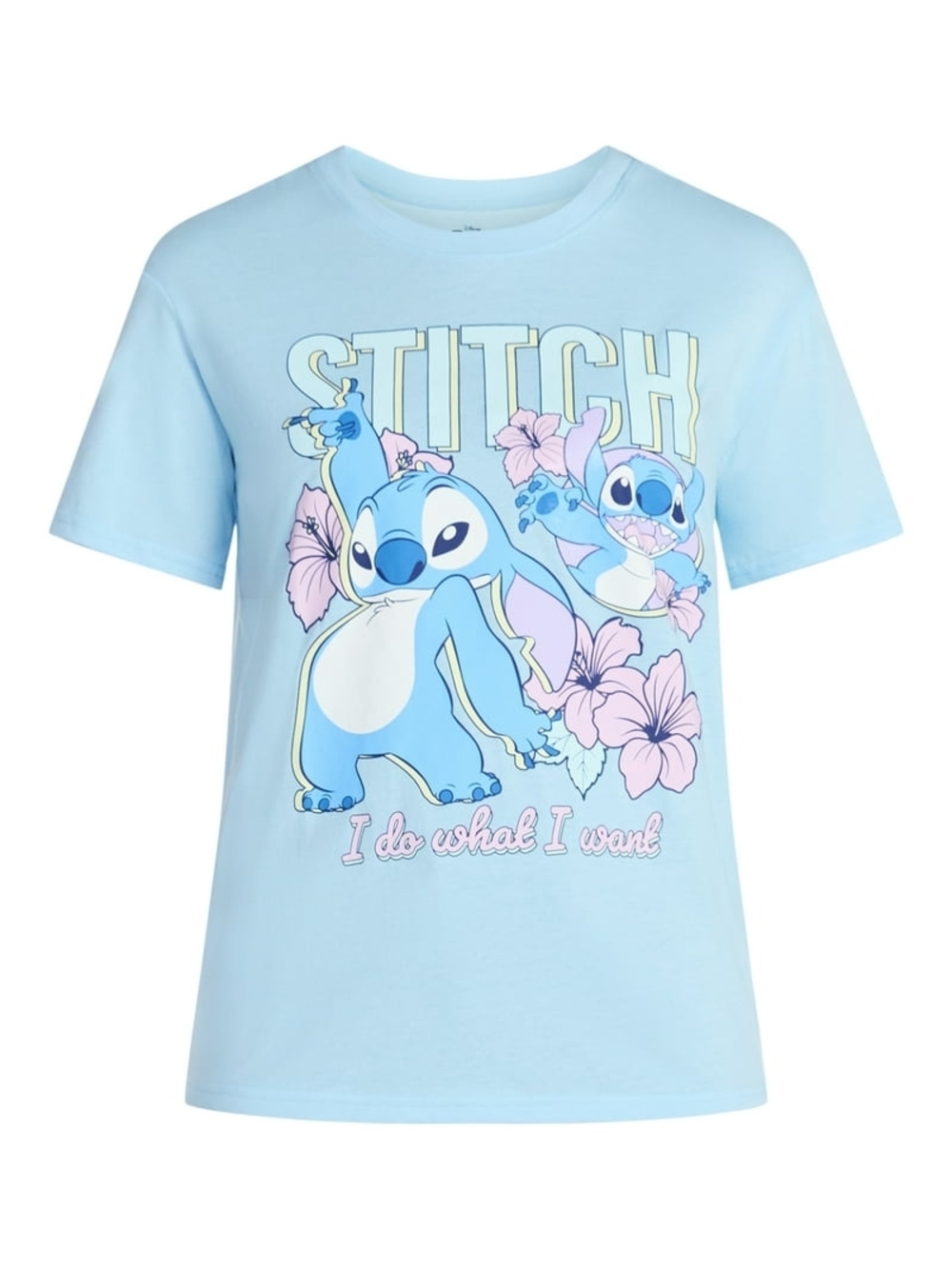 Disney Stitch Light Blue Graphic Kids T-Shirt